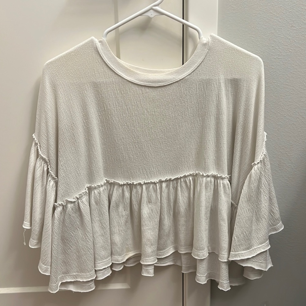 white flowy top